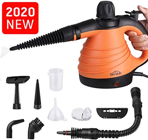 SIMBR Multipurpose Steam Cleaner with 9 Pieces Accessory Handheld Pressurized Household Steamer Chemical-Free Cleaning All-Natural Steam Cleaners for Stain Removal Home Autos Patio and More